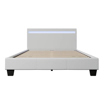 Lit rembourré Vérone 120 x 200 cm avec éclairage LED blanc