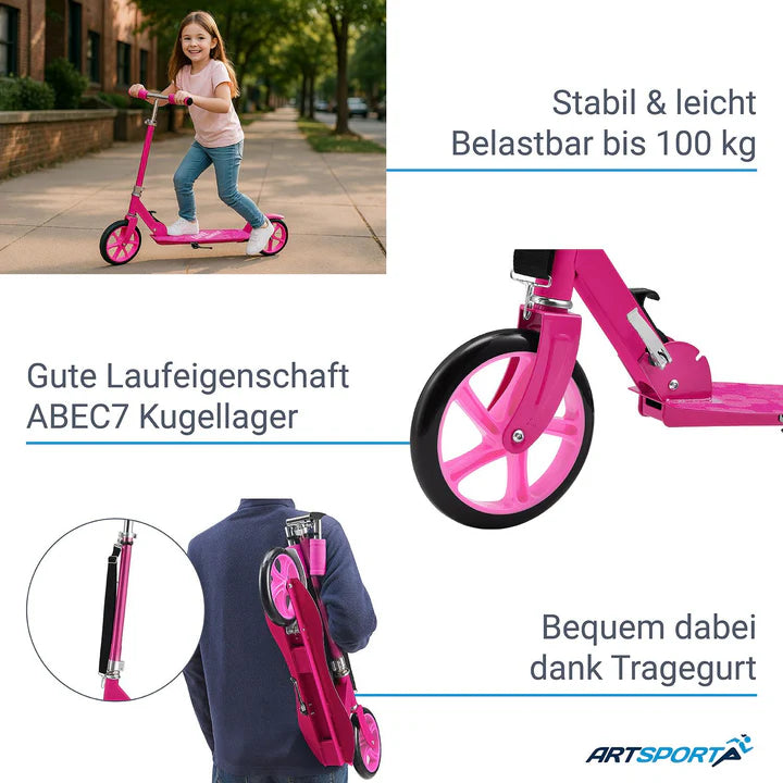 Trottinette / scooter de ville « Girl Power » rose