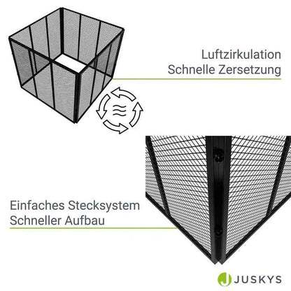 Metall Komposter für Gartenabfälle 450L Schwarz