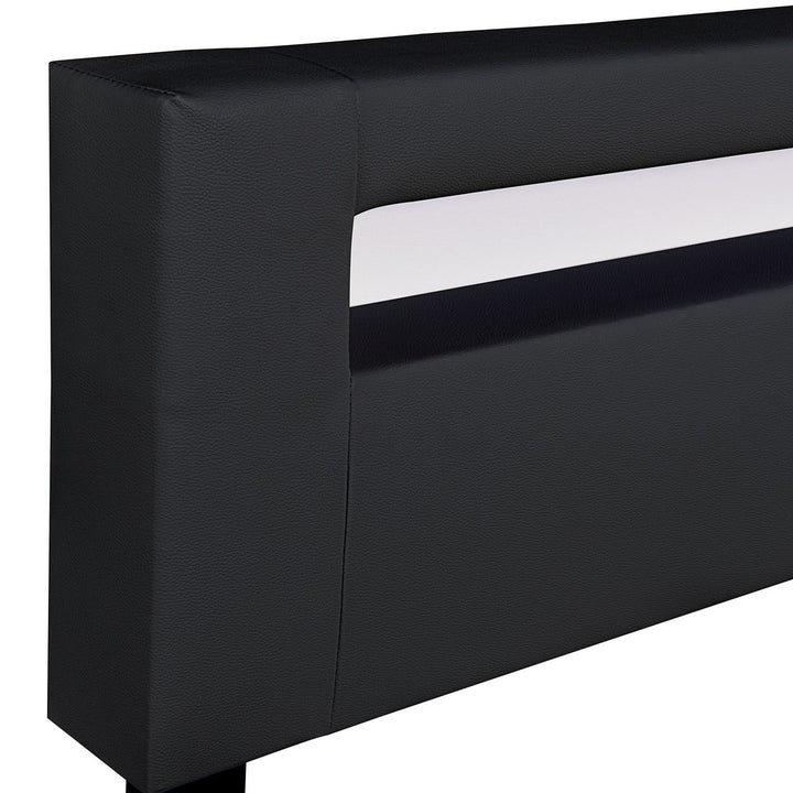 Lit capitonné Paris 180 x 200 cm - éclairage LED et sommier à lattes noir