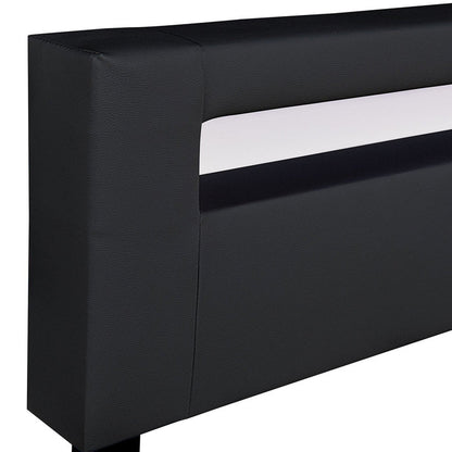 Lit capitonné Paris 180 x 200 cm - éclairage LED et sommier à lattes noir