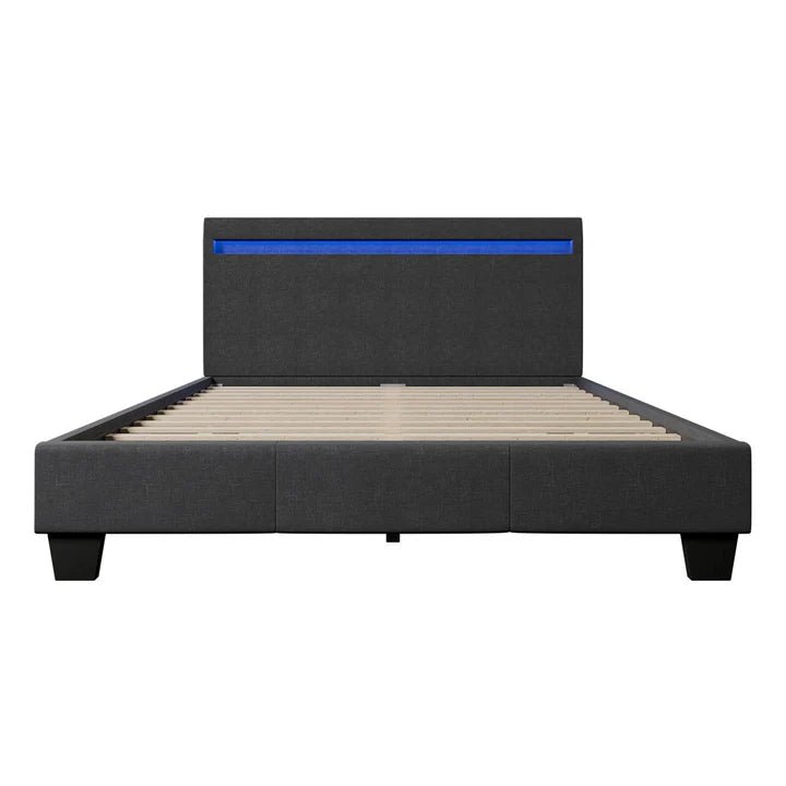 LED Polsterbett Verona 120 x 200 cm grau