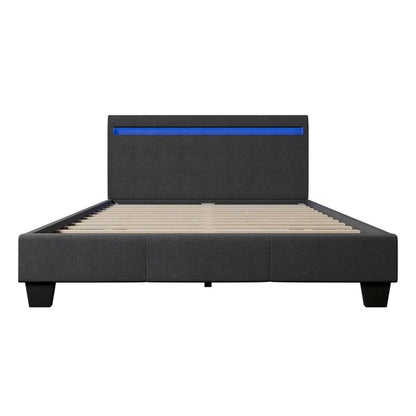 LED Polsterbett Verona 120 x 200 cm grau