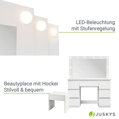 Schminktisch mit Spiegel Lilia mit Hocker Melly