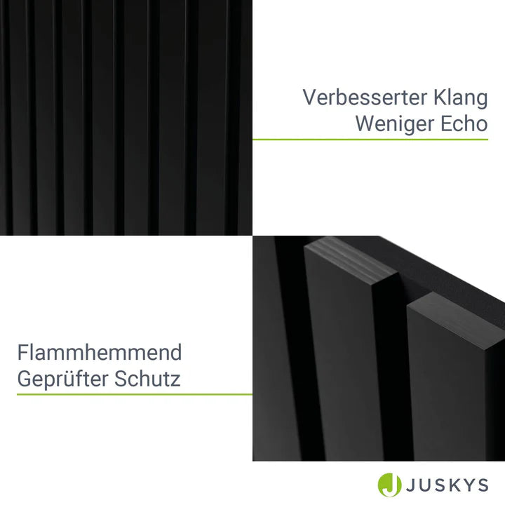 Wandpaneele 4er Set Akustik Schwarz
