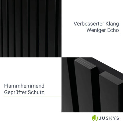 Wandpaneele 4er Set Akustik Schwarz