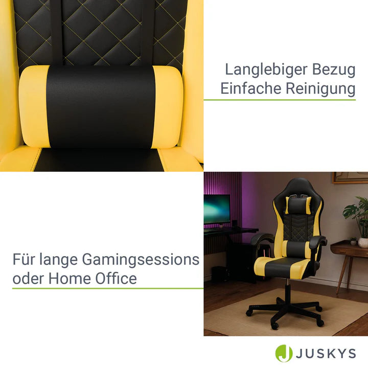 Bürostuhl Gamingstuhl HyperSeat schwarz/gelb