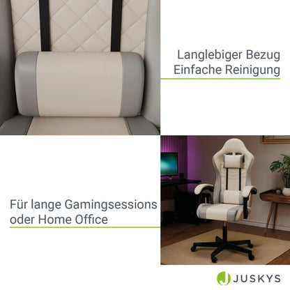 Bürostuhl Gamingstuhl HyperSeat beige/hellgrau