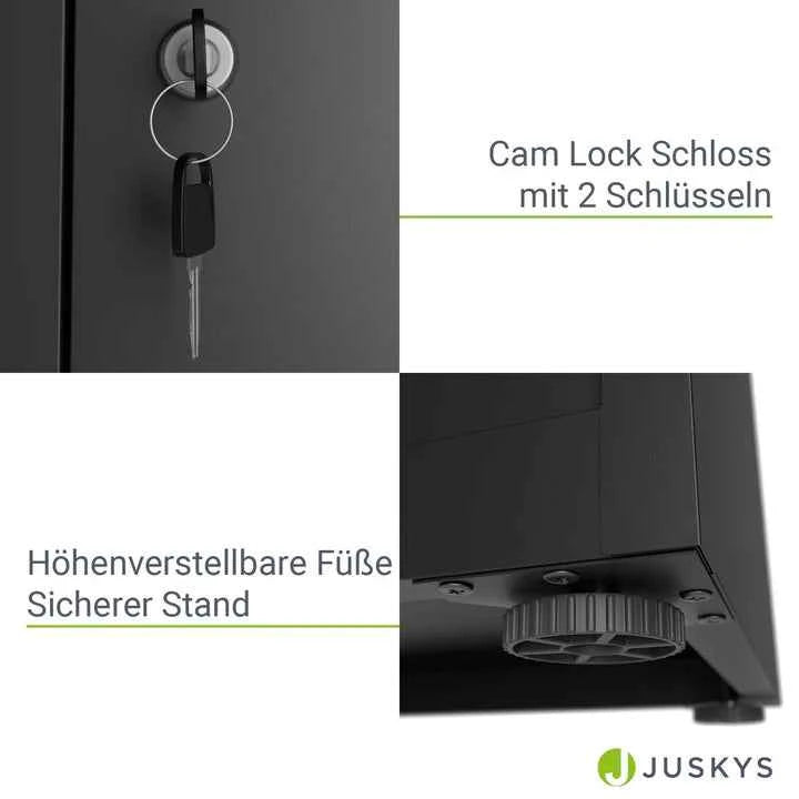 Aktenschrank Büroschrank aus Metall Schwarz