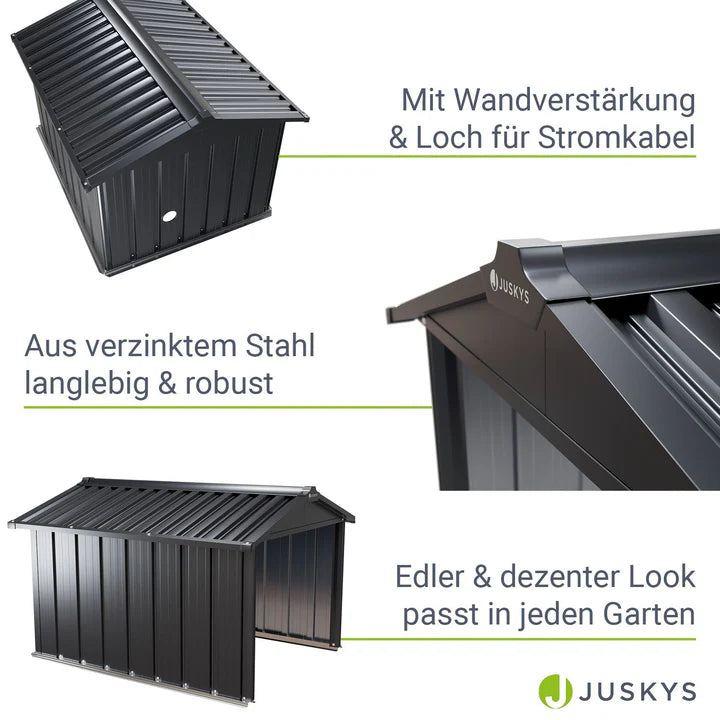 Mähroboter Garage MGMT1 aus Metall mit Satteldach in anthrazit