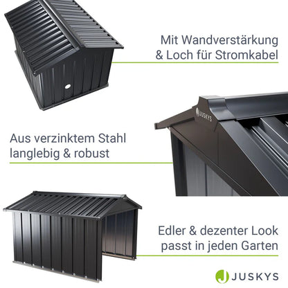 Mähroboter Garage MGMT1 aus Metall mit Satteldach in anthrazit