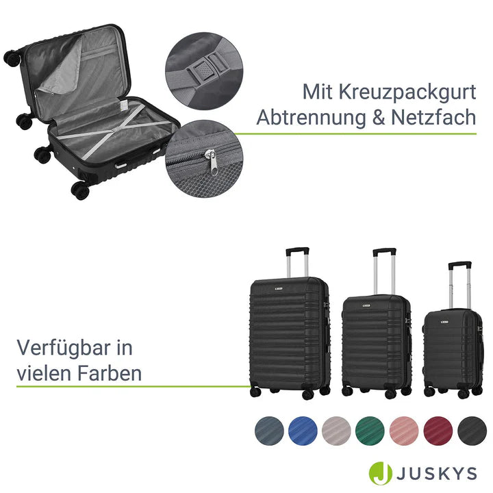 Hartschalen Kofferset Rom 3 tlg Schwarz