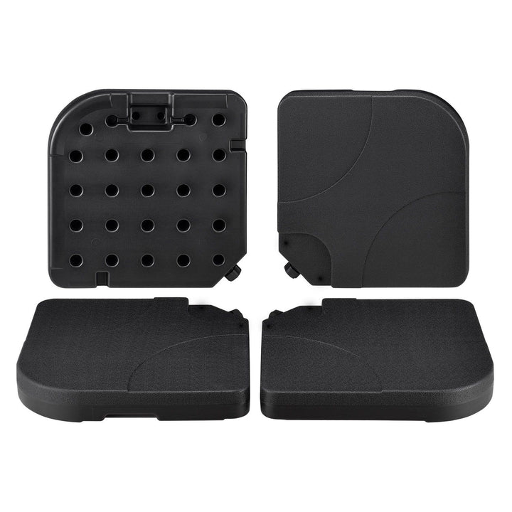 Set di 4 pesi per ombrellone Quad riempibili fino a 80 kg in HDPE nero