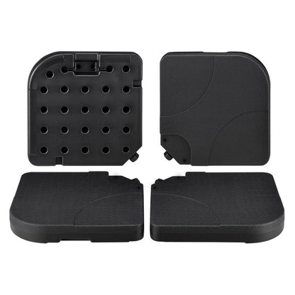 Set di 4 pesi per ombrellone Quad riempibili fino a 80 kg in HDPE nero