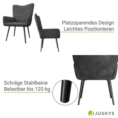 Ohrensessel Relaxsessel skandinavischen Design Cord Grau