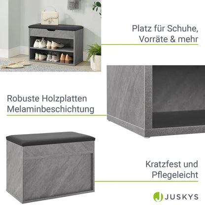 Schuhregal Betonoptik Grau 60x30x44 cm – Modernes Design für Ihren Flur