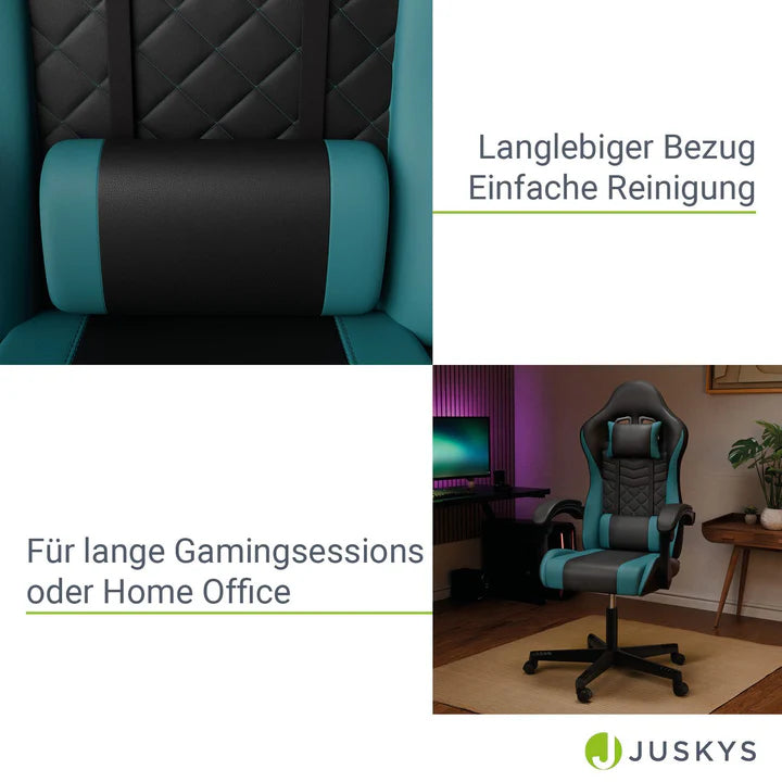 Bürostuhl Gamingstuhl HyperSeat schwarz/türkis