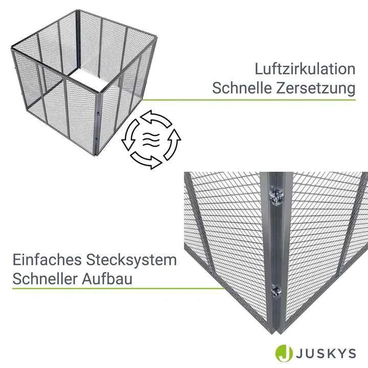 Metall Komposter für Gartenabfälle 450L Silber