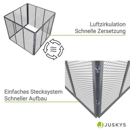 Metall Komposter für Gartenabfälle 450L Silber