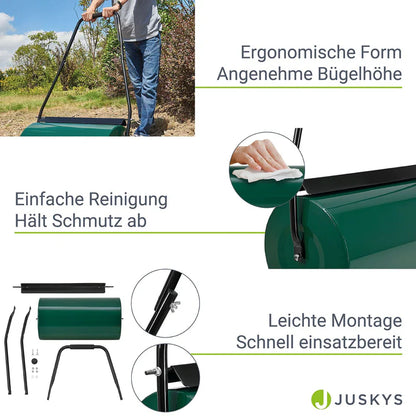 Rouleau à gazon en métal Fritz remplissable d'une capacité de 48 l