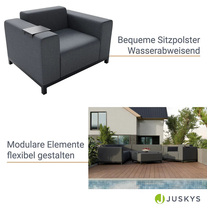 Premium Gartenlounge Sorano Dunkelgrau - Palo24