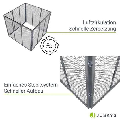 Metall Komposter für Gartenabfälle 800L Silber