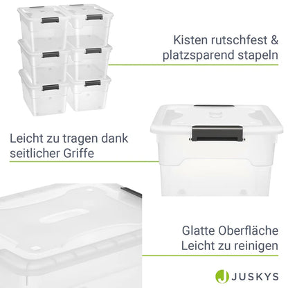 Aufbewahrungsbox 30 L mit Deckel 6er Set