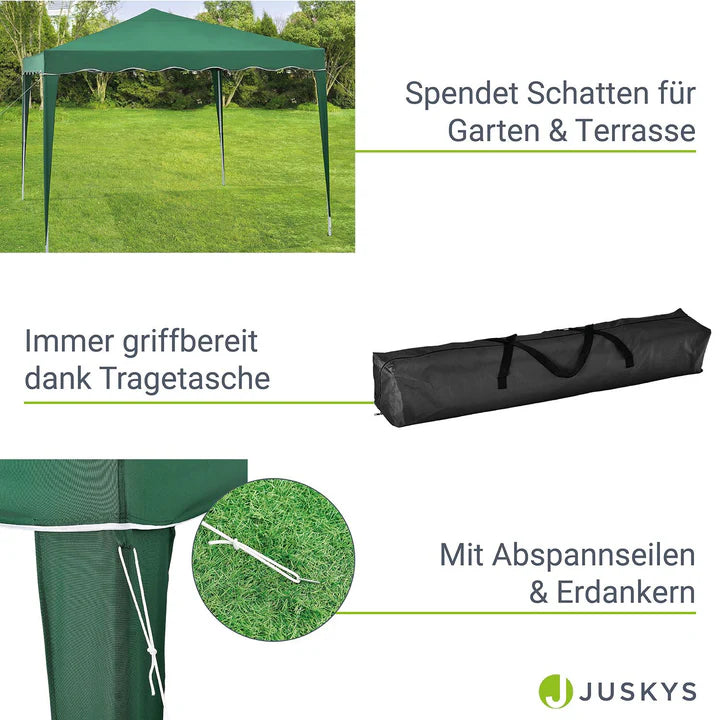 Faltpavillon Vivara 3x3 m in Grün mit Tragetasche