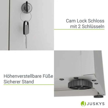 Aktenschrank Büroschrank aus Metall Weiss