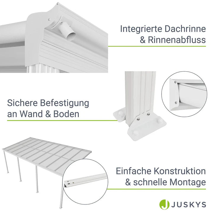 Tetto terrazza tetto terrazza Borneo 6x3 m bianco