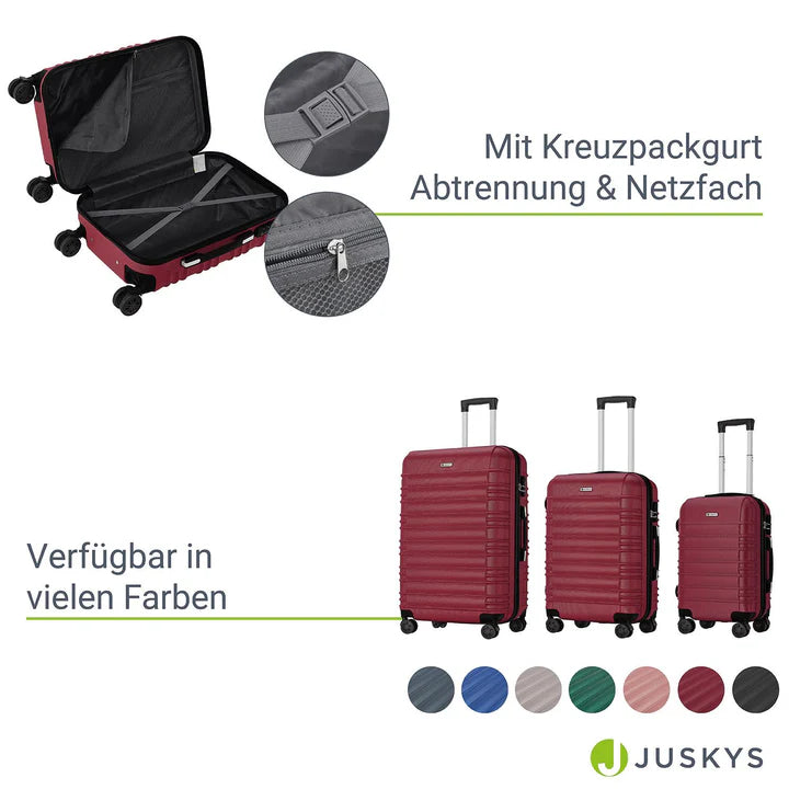 Hartschalen Kofferset Rom 3 tlg Rot