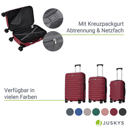 Hartschalen Kofferset Rom 3 tlg Rot