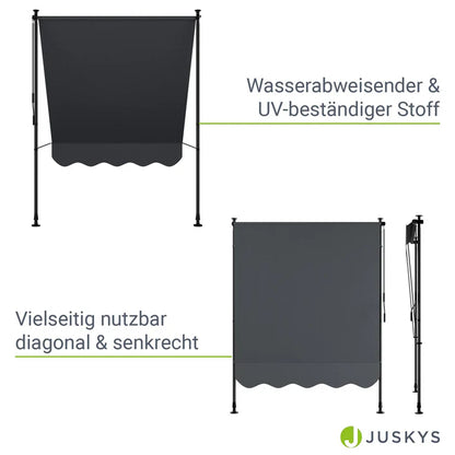 Klemmmarkise Kapstadt 150x120 cm Grau - Palo24