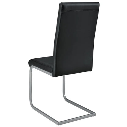 Freischwinger Stuhl Vegas 4er Set aus Kunstleder in schwarz