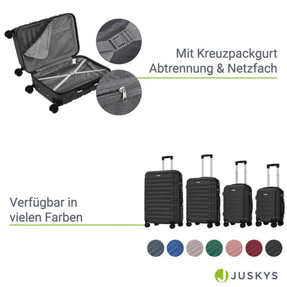 Set valigie rigide Roma - Nero Set da 4 pezzi con scocca rigida in ABS antiurto e ruote a 360°