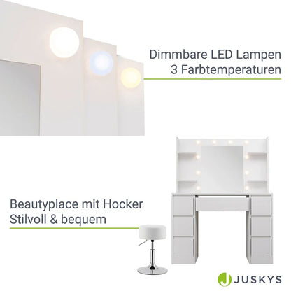 Schminktisch mit Spiegel Malia mit Hocker Tonia
