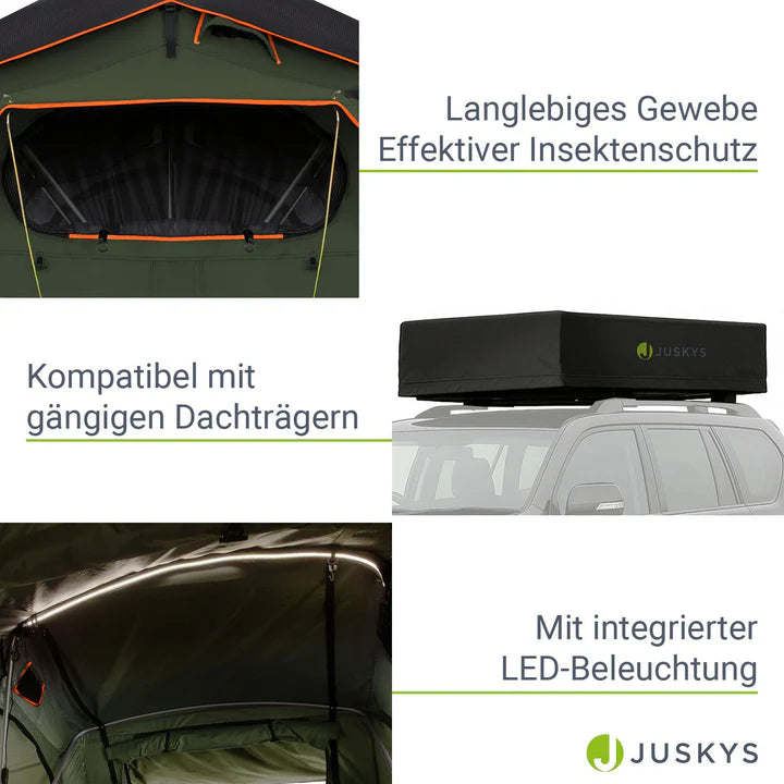 Autodachzelt für 2 Personen Lago mit Matratze