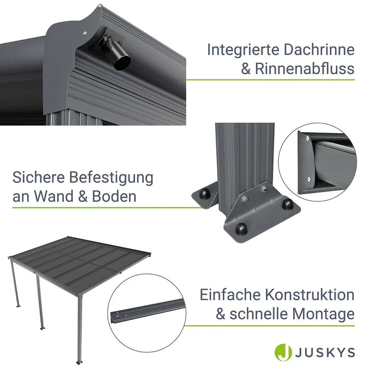 Tetto terrazza Borneo 4 x 3 m grigio scuro