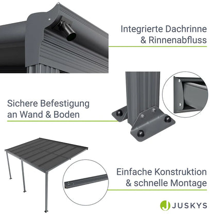 Tetto terrazza Borneo 4 x 3 m grigio scuro