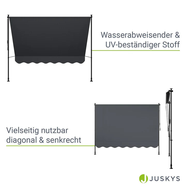 Klemmmarkise Kapstadt 250x120 cm Grau - Palo24