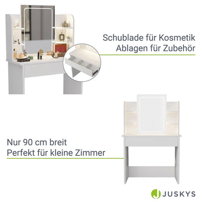 Schminktisch Zoey Weiss LED-Spiegel