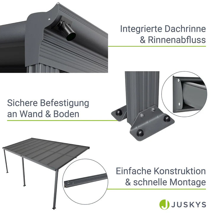 Tetto terrazza tetto terrazza Borneo 5,5x3 m grigio