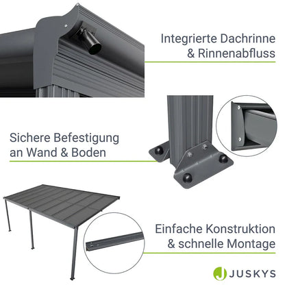 Tetto terrazza tetto terrazza Borneo 5,5x3 m grigio