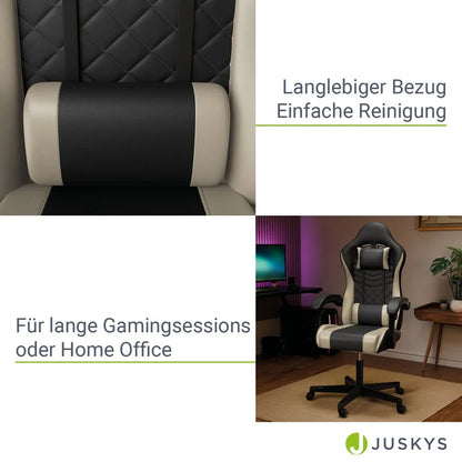 Bürostuhl Gamingstuhl HyperSeat schwarz/beige
