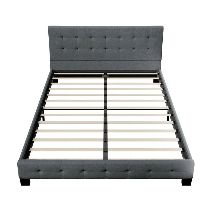 Lit rembourré Manresa 140 x 200 cm - gris