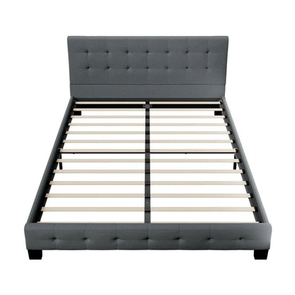 Lit rembourré Manresa 140 x 200 cm - gris