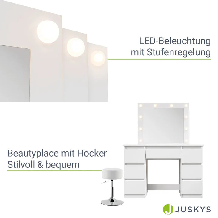 Schminktisch mit Spiegel Talea mit Hocker Tonia
