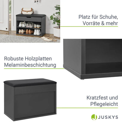 Schuhregal 60x30x44 cm Grau / Schwarz