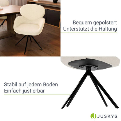 6er Esszimmerstuhl Drehstuhl Albano Creme