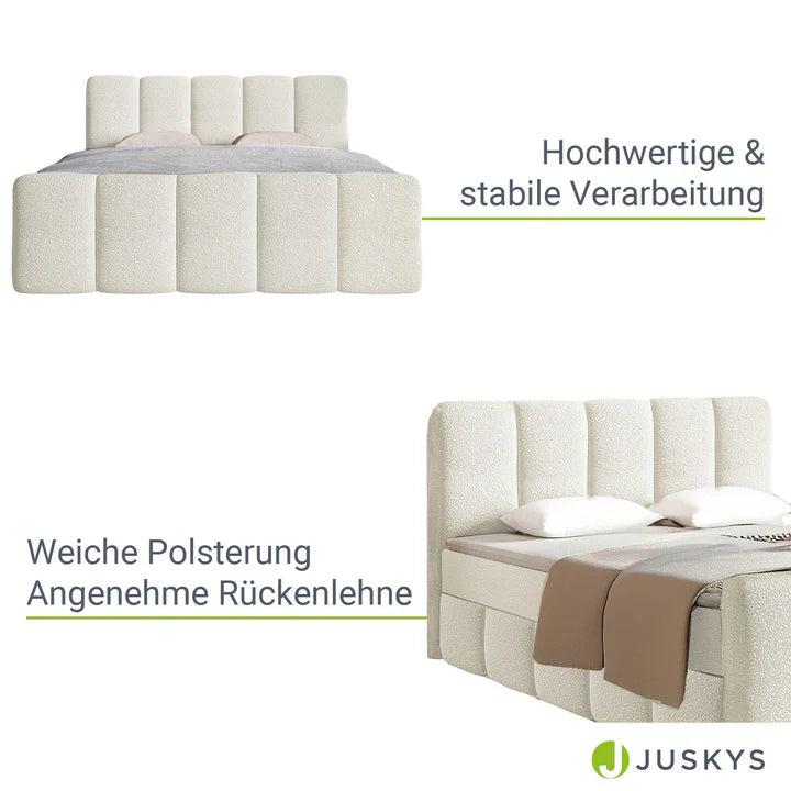 Boxspringbett Manitoba 180x200 cm Creme